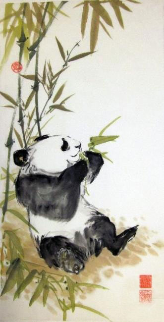 Китайская живопись Николай Мишуков. Бамбуковый медведь