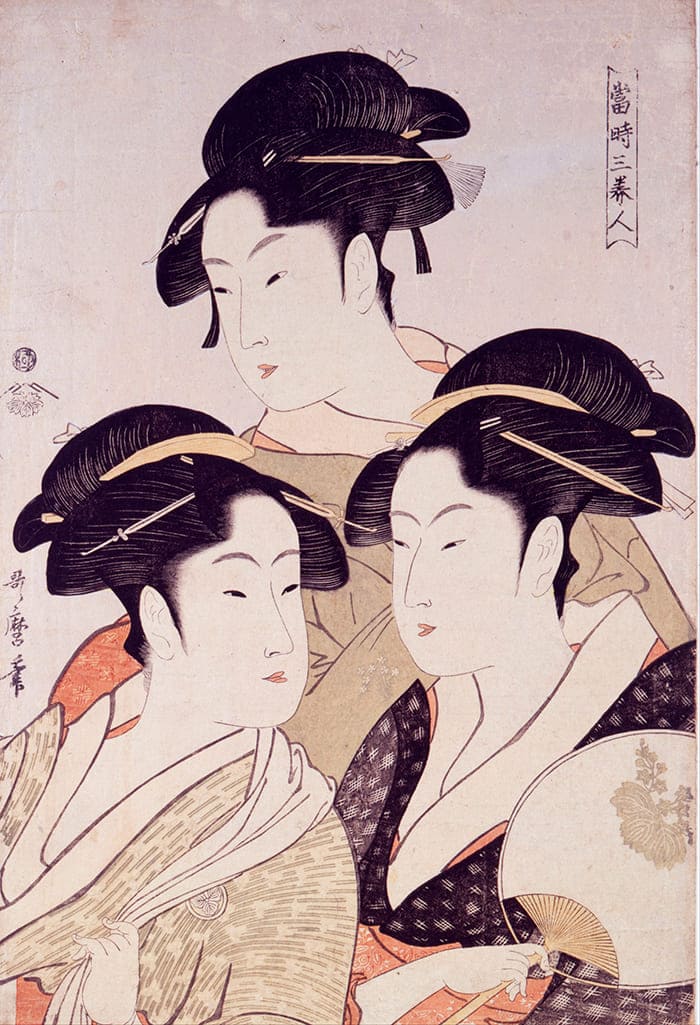Три знаменитые красавицы. Китагава Утамаро